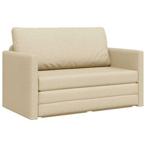 vidaXL Canap&eacute;-Lit Cr&egrave;me 124 x 71 x 78 cm tissu