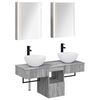 vidaXL Ensemble d'armoire de salle de bain 5 pc Sonoma gris
