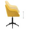 vidaXL Chaises pivotantes &agrave; manger lot de 2 jaune tissu