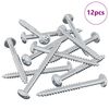 vidaXL Vis en bois 12 pi&egrave;ces Argent&eacute; 9,8 x 53 mm Acier