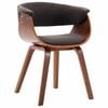 vidaXL Chaise &agrave; manger Gris Bois courb&eacute; et tissu