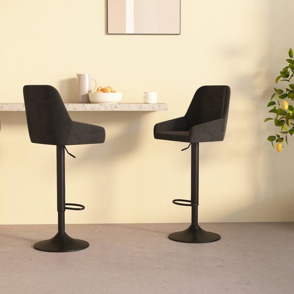 vidaXL Tabourets de bar lot de 2 noir velours