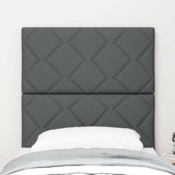 vidaXL T&ecirc;te de lit Gris fonc&eacute; 80 cm tissu