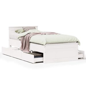 vidaXL Cadre de lit sans matelas avec t&ecirc;te de lit 75x190 cm pin massif