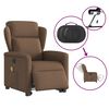 vidaXL Fauteuil inclinable de massage &eacute;lectrique Marron Tissu