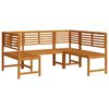 vidaXL Ensemble de banc de jardin 3 pc Marron Bois d'Acacia Massif