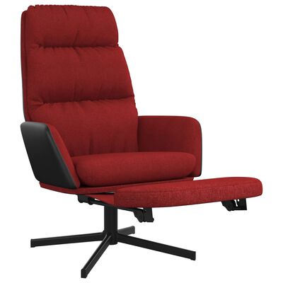 vidaXL Chaise de relaxation avec tabouret Rouge bordeaux Tissu