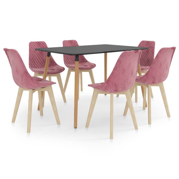 vidaXL Ensemble de salle à manger 7 pcs Rose
