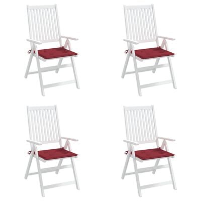 vidaXL Coussins de chaise de jardin 4 pcs rouge bordeaux 50x50x3 cm