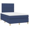 vidaXL Sommier &agrave; lattes de lit matelas et LED bleu 120x190 cm tissu