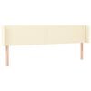 vidaXL T&ecirc;te de lit avec oreilles Cr&egrave;me 183x16x78/88 cm Similicuir