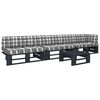 vidaXL Salon de jardin palette 4pcs avec coussins Pin impr&eacute;gn&eacute; de noir