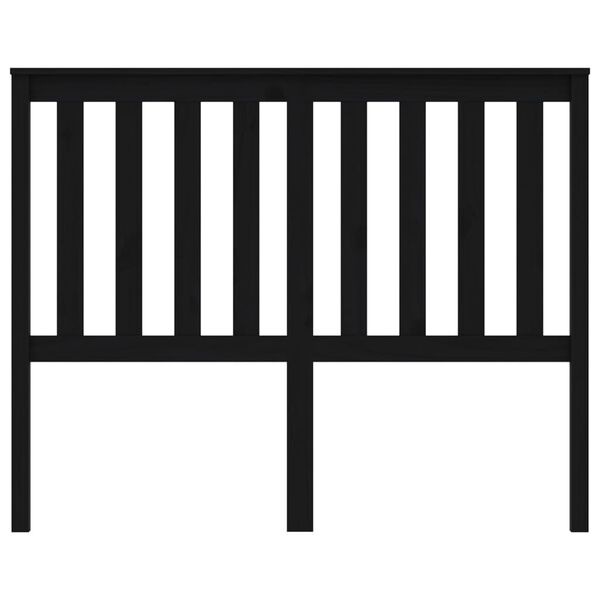 vidaXL T&ecirc;te de lit Noir 126x6x101 cm Bois massif de pin