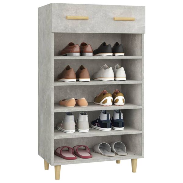 vidaXL Armoire &agrave; chaussures Gris b&eacute;ton 60x35x105 cm Bois d'ing&eacute;nierie