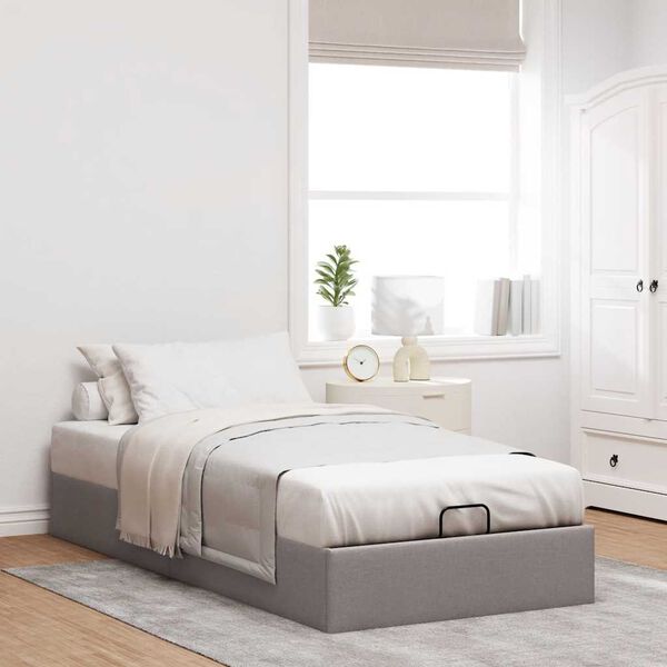 vidaXL Cadre de lit ottoman sans matelas taupe 90x190 cm tissu