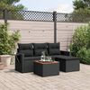 vidaXL Salon de jardin 5 pcs avec coussins noir r&eacute;sine tress&eacute;e