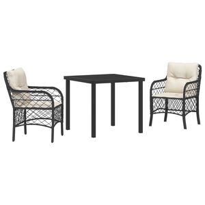 vidaXL Ensemble de salle &agrave; manger pour jardin 5 pcs Noir polyrotin