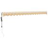 vidaXL Auvent r&eacute;tractable automatique jaune et blanc 4x3 m