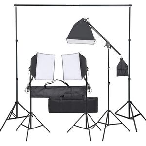 vidaXL Kit de studio photo avec ensemble d'&eacute;clairage
