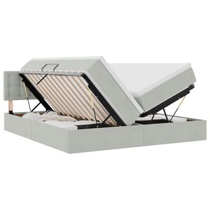 vidaXL Lit de rangement LED avec matelas Gris clair 180 x 200 cm