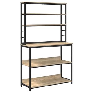 vidaXL &Eacute;tag&egrave;re de cuisine 5 niveaux 100 x 40 x 168 cm Ch&ecirc;ne Sonoma