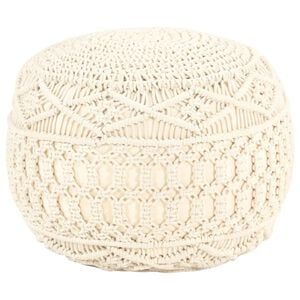 vidaXL Pouf fait &agrave; la main en macram&eacute; 45x30 cm Coton