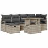 vidaXL Ensemble de canap&eacute; de jardin 7 pcs Gris clair Poly rotin