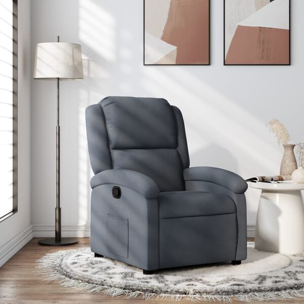 vidaXL Fauteuil inclinable Gris fonc&eacute; Velours