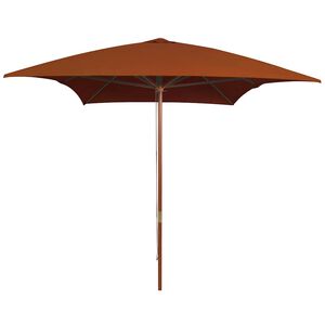 vidaXL Parasol de jardin avec m&acirc;t en bois terre cuite 200x300 cm