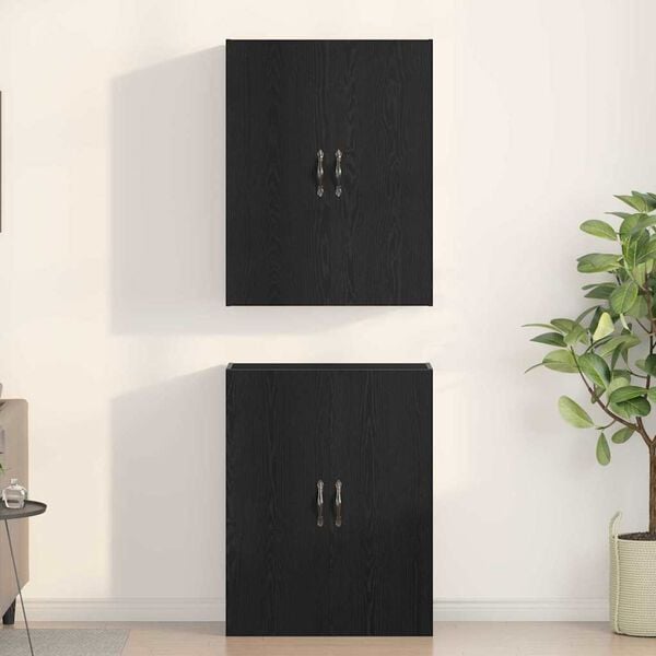 vidaXL Armoire Murale Montage mural 2 pcs Ch&ecirc;ne noir 69,5 x 34 x 90 cm