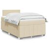 vidaXL Sommier &agrave; lattes de lit avec matelas Cr&egrave;me 120x200 cm Tissu