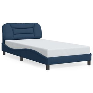 vidaXL Cadre de lit sans matelas Hvar bleu 100x200 cm tissu