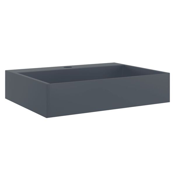 vidaXL Vasque 50x38x11 cm fonte minérale/marbre anthracite