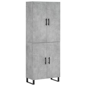 vidaXL Buffet haut Gris b&eacute;ton 69,5x34x180 cm Bois d'ing&eacute;nierie