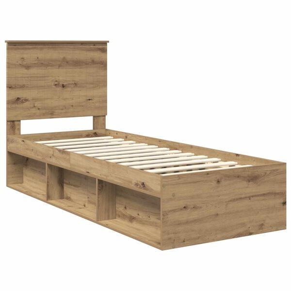 vidaXL Cadre de lit Ch&ecirc;ne artisan 75 x 190 cm Bois de pin massif