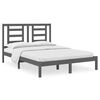 vidaXL Cadre de lit sans matelas gris 135x190 cm bois de pin massif