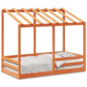 vidaXL Lit pour enfants sans matelas cire marron 80x160 cm pin massif