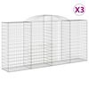 vidaXL Paniers &agrave; gabions arqu&eacute;s 3 pcs 300x50x140/160 cm fer galvanis&eacute;