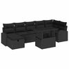vidaXL Ensemble de canap&eacute; de jardin 8 pc Noir polyrotin