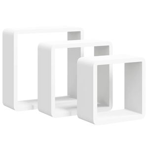vidaXL &Eacute;tag&egrave;res murales sous forme de cube 3 pcs Blanc MDF