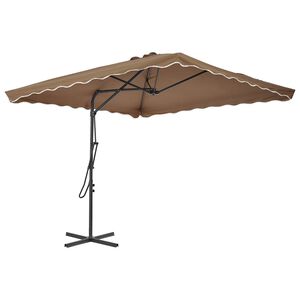 vidaXL Parasol d'ext&eacute;rieur avec poteau en acier 250 x 250 cm Taupe