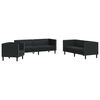 vidaXL Canap&eacute; de salon 3 pc Noir Simili cuir