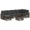 vidaXL Ensemble de canap&eacute; de jardin 8 pc Gris polyrotin
