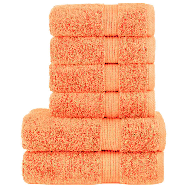 vidaXL Ensemble de serviettes de qualit&eacute; sup&eacute;rieure SOLUND 6pcs orange