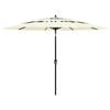 vidaXL Parasol de jardin &agrave; 3 niveaux avec m&acirc;t en aluminium sable 3 m