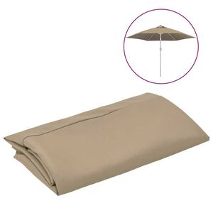 vidaXL Tissu de remplacement pour parasol d'ext&eacute;rieur Taupe 300 cm