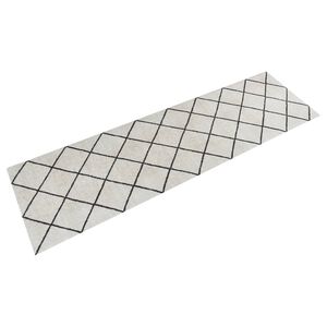 vidaXL Tapis de cuisine lavable impression carr&eacute;e 45x150 cm velours