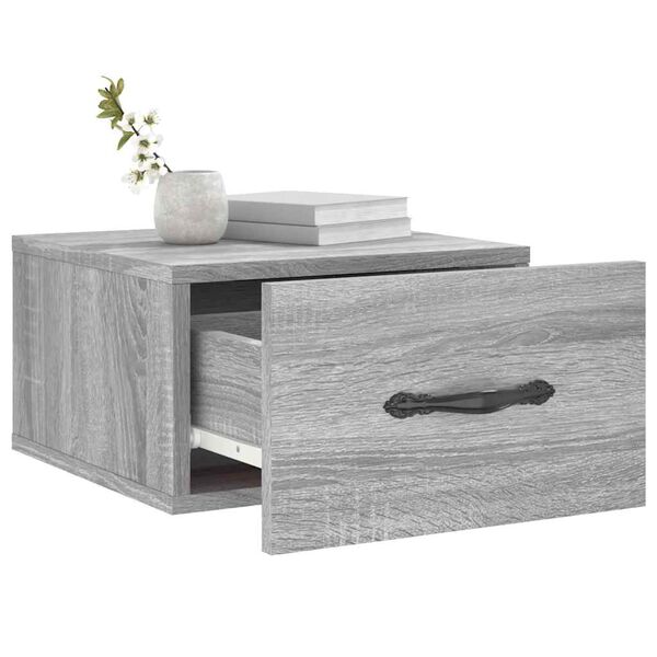 vidaXL Table de chevet murale sonoma gris 35x35x20 cm