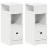 vidaXL Tables de chevet 2 pcs avec tiroir blanc 25x31x66 cm