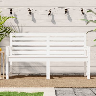 vidaXL Banc de jardin blanc 159,5x48x91,5 cm bois massif de pin